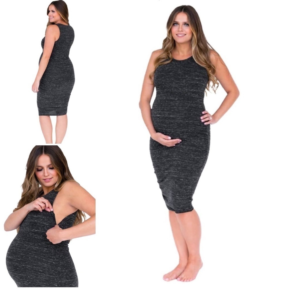 🆕 Belly Bandit The Perfect Nursing and Maternity Dress in Charcoal